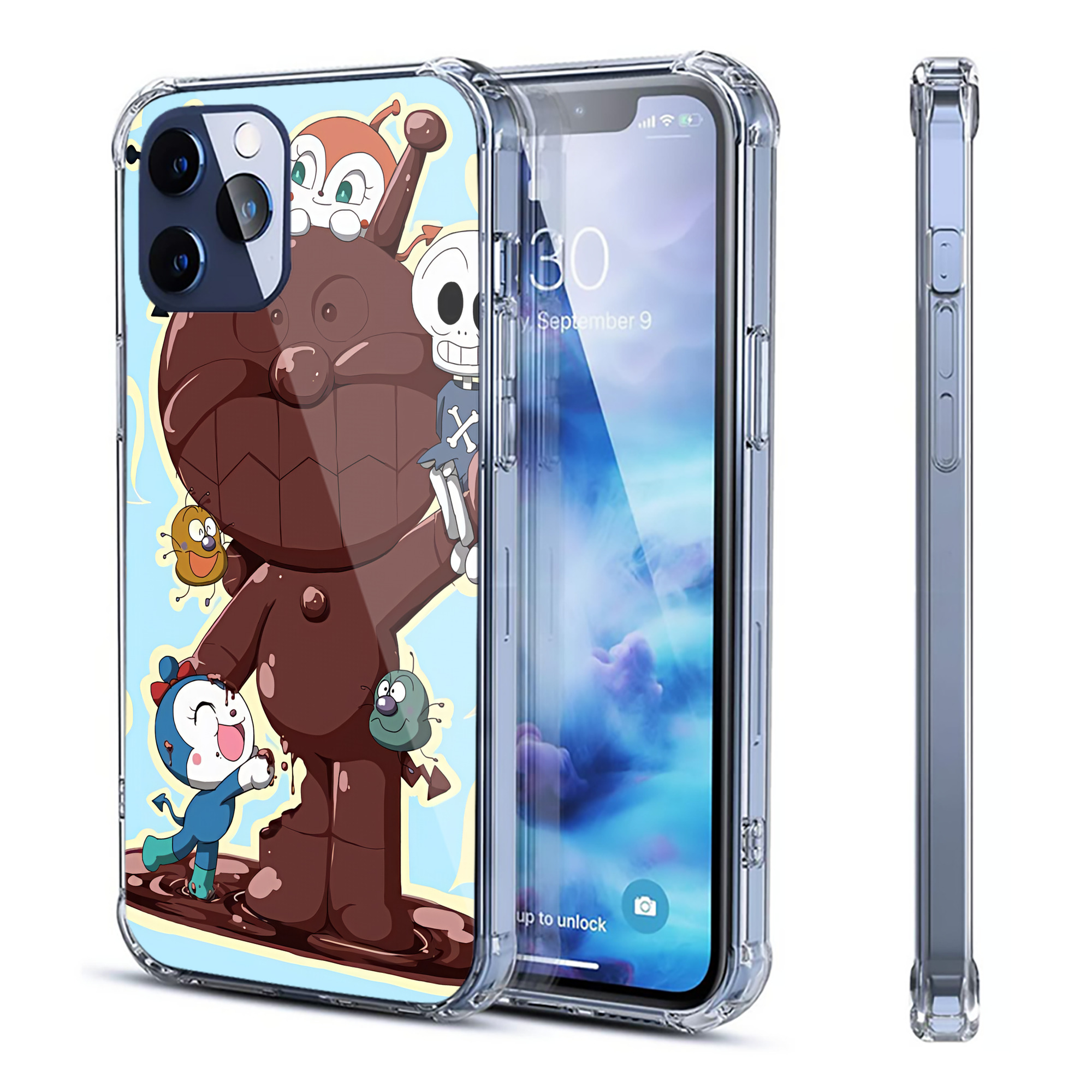 （画像用） アンパンマン Anpanman 【iPhone 12シリーズ対応】透明スマホケース（クリアソフトケース）